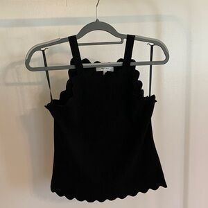 Milly Black Scalloped Camisole